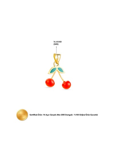 14 Ayar Altın Kiraz Kolye Ucu 0,99 Gr-6642 Altın