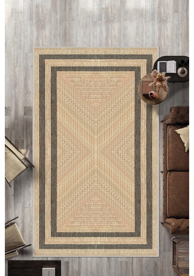 West Home Makinede Yıkanabilir Kaymaz Taban Leke Tutmaz Bej Salon Halısı Mutfak Halısı Ve Yolluk Wh 594 Beige
