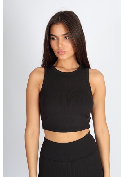Soft&Basic Halter Yaka Esnek Kaşkorse Kumaş Siyah Atlet Siyah