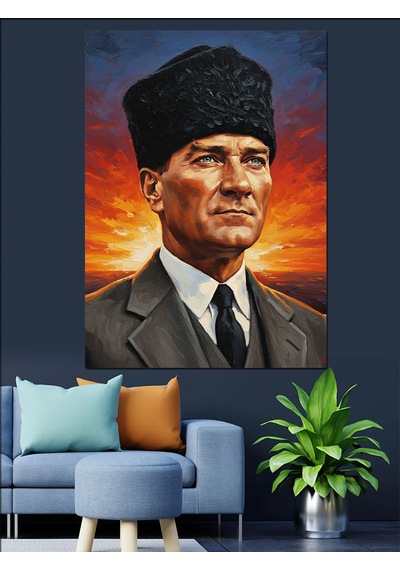 Ahşap Tablo Gün Doğumu Mustafa Kemal Atatürk İnsan Figürlü Tablolar