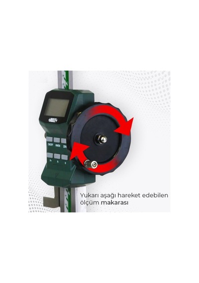 Insize 1156-300 Dijital Tek Sütun Mihengir - Makaralı 0-300mm/0-12