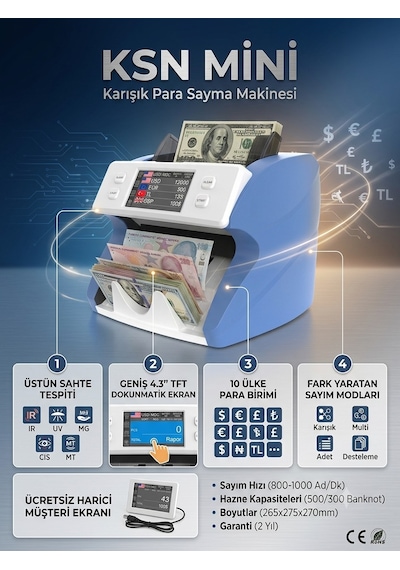 Ksn-mini Para Sayma Makinesi 10 Ülke