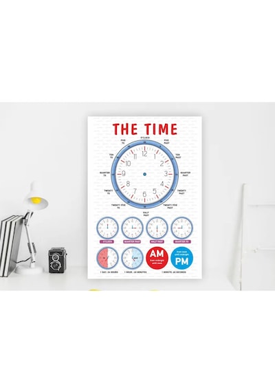 The Time-saat Kaç İngilizce Çocuk Eğitim Tekli Pvc 21x30 Cm