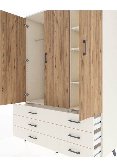 Hyperion Dolap 5 Raflı 6 Çekmeceli Tek Askılı 132x44x195 Ayta... Aytaşı Hyperion Dolap 5 Raflı 6 Çekmeceli Tek Askılı 132x44x195 Ayta... Aytaşı