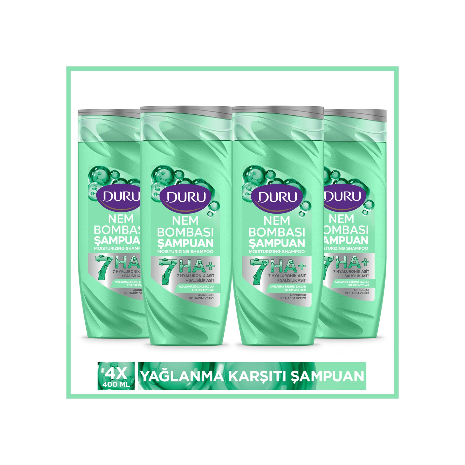 Duru Nem Bombası Yağlanma Eğilimli Saçlar İçin Arındırıcı Ve Hacim Verici Şampuan 4x400 Ml