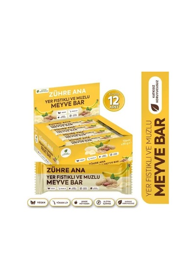 Zühre Ana Yerfıstıklı Ve Muzlu Bar 35 Gr 12'li Paket