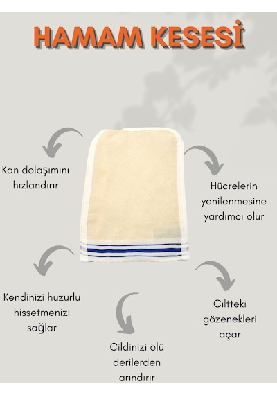 Krep Banyo Hamam Kesesi 17x27 Cm 3 Adet