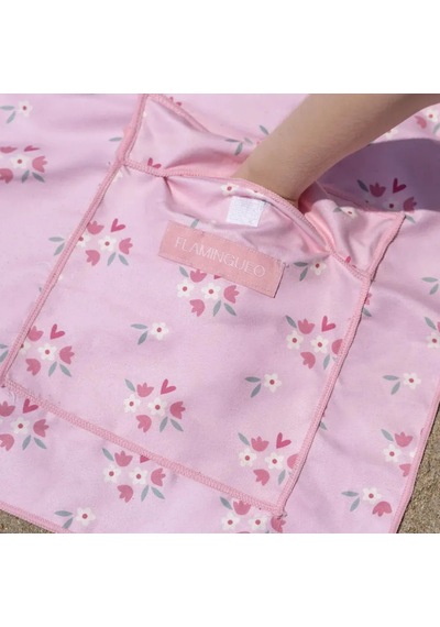 Flamingueo Kapüşonlu Mikrofiber Çocuk Havlu Rosie Pembe