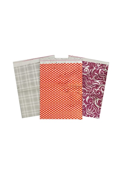 Parlak Metalize Hediye Poşeti Ağzı Bantlı Renkli Desen Paketleme Poşeti 25x35 Cm 50 Adet