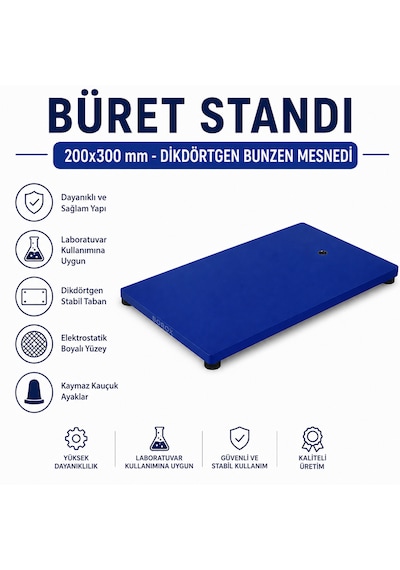 Büret Standı 200x300 Mm - Dikdörtgen Bunzen Mesnedi