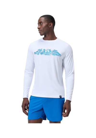 Speedo Ls Graphic Erkek Yüzücü Tişört Beyaz