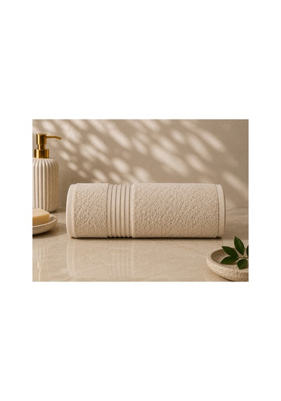 2 Li Banyo Havlu Seti 70x140 + 50x90 Yumuşak Dokulu Yüksek Emici Banyo Ve El Yüz Havlusu Takımı Bej