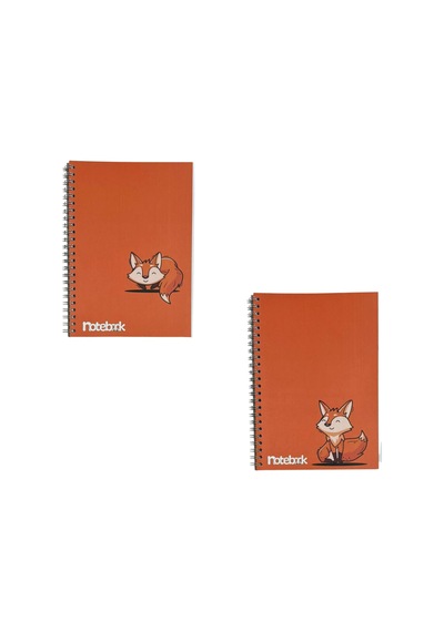 A5 Spiralli Tilki Konsept Defter 40 Yaprak 4'lü Tamamı Çizgisiz
