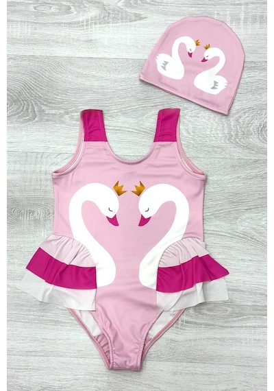 My Kids Wear Zarif Kuğu Desenli Üç Kat Fırfır Detaylı Boneli Kız Çocuk Mayo Mint Yeşili - Pembe My Kids Wear Zarif Kuğu Desenli Üç Kat Fırfır Detaylı Boneli Kız Çocuk Mayo Mint Yeşili - Pembe