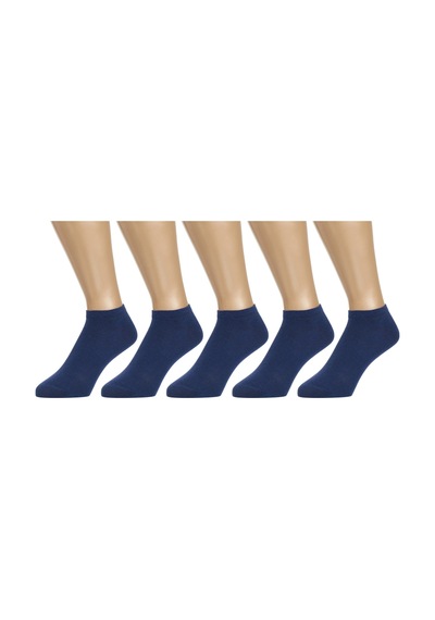 Ozzy Socks 5 Çift Dikişsiz Pamuklu Lacivert Unisex Patik Çorap Yazlık Dayanı Lacivert