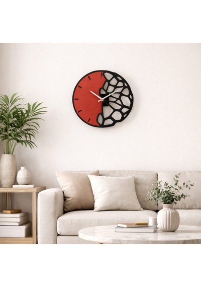 Fibrika Store Cell Art Modern Dekoratif Duvar Saati Siyah