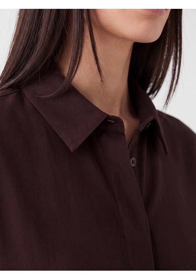 Lcw Everyday Kahverengi Gabardin Kadın Gömlek Tunik