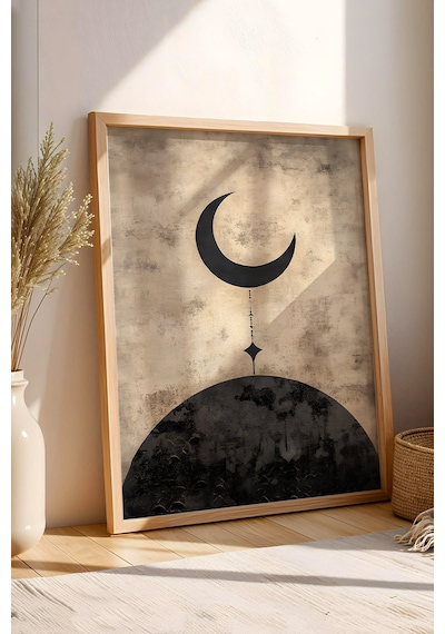 Modern Minimalist Hilal Ve Yıldız Çerçeveli Tablo - Ramazan Özel Seri Eskitme Dokulu Duvar Dekoru Kayın Modern Minimalist Hilal Ve Yıldız Çerçeveli Tablo - Ramazan Özel Seri Eskitme Dokulu Duvar Dekoru Kayın