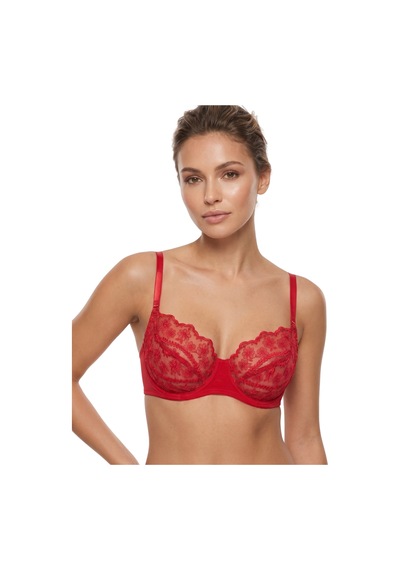 Donlaritta Kırmızı Dantelli Güpürlü Toparlayıcı Sütyen 80b - 85b - 85c - 85d - 90c