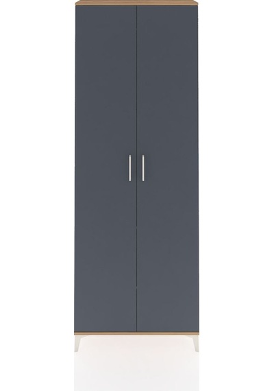 Arges Dolap 2 Raflı 2 Kapaklı Tek Askılı 88x30x243 Çam-antrasit Çam