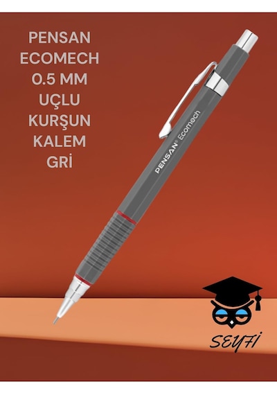 Ecomech 0.5 Mm Uçlu Kurşun Kalem, Versatil Kalem, Gri