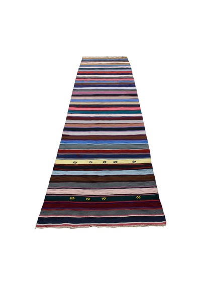 Kilim Antik El Dokuma Pamuklu Yolluk Anadolu Yörük Kilimi 0078 - Yeni - Çok Renkli