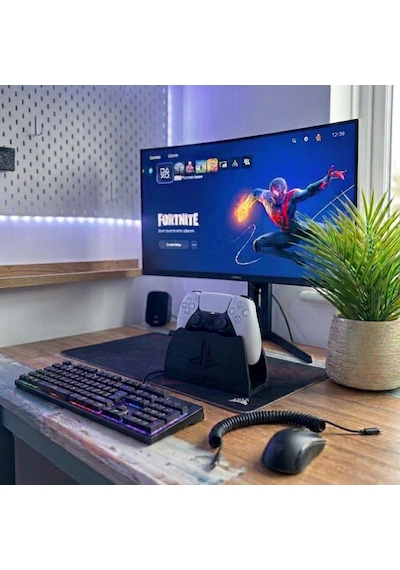 Ps5 Dualsense Premium Stand Masaüstü Oyun Kolu Tutucu - Şık Ve Minimalist Tasarım - Siyah