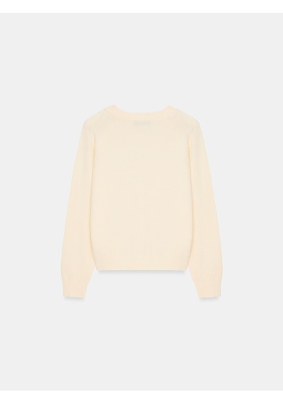 Dilvin 10863 Bisiklet Yaka Basic Kazak Ekru
