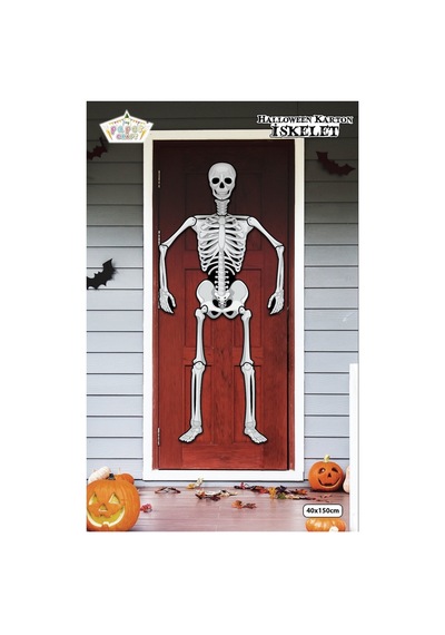 Halloween Bloody Temalı Karton İskelet Süs - Cadılar Bayramı Duvar Ve Kapı Dekoru 0 - 99