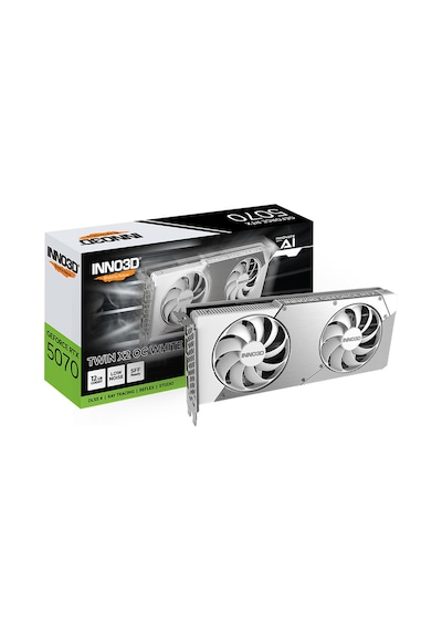 Inno3D GeForce RTX5070 N50702-12D7X-195064W Twin x2 OC 12 GB GDDR7 192 Bit Ekran Kartı Beyaz