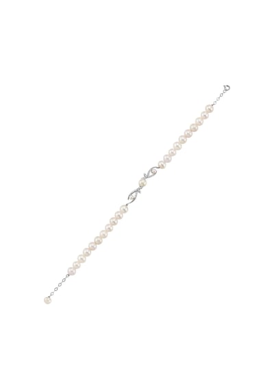 6,5 Mm Yaprak Taşlı Doğal İncili Bileklik 19 Cm / Sarı Sarı Sarı Altın