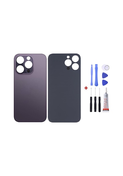 Apple Uyumlu iPhone 14 Pro Max Mor Arka Cam Kapak Pil Kapağı Tamir Set B7000 Set Mor