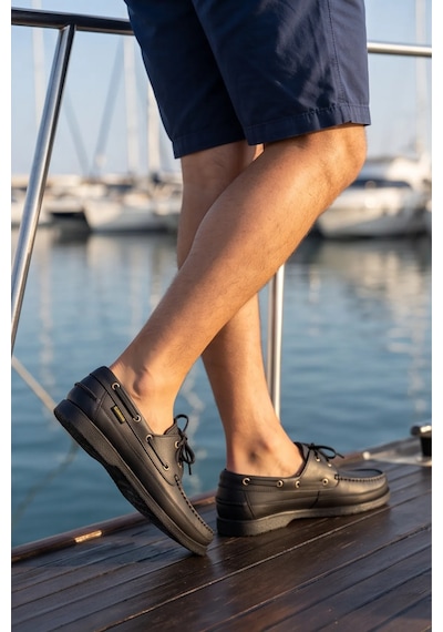 Blue Boy Marina Siyah Hakiki Deri Lüks Erkek Tekne Ayakkabısı, Makosen, Loafer Ve Casuall Ayak...