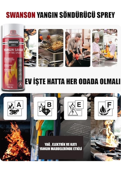 2 Adet Yangın Söndürücü - Yangın Savar Sprey 500ml + 500 Ml Ev - Ofis - Oto Araç Ateş Boğucu Köpük Tabaka Oluşturur Go53/03664