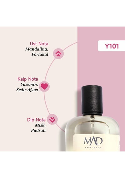Mad Y101 Selective Eau De Parfum Edp 50 Ml Kadın Parfüm Mandalina, Yasemin Ve Pudralı Misk İle Taze Ve Zarif Çiçeksi Parfüm Diğer