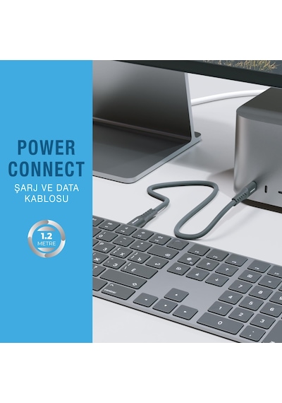 Polosmart Psm118 Type-c To Lightning 20w Hızlı Şarj Ve Data Kablosu 1.2 Metre Gri