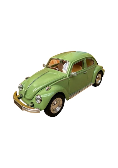 Nostaljik Vosvos Oyuncak Araba - 17cm Büyük Boy - Sesli Işıklı Ve Sürtmeli - Yeşil Model Araba Çok Renkli