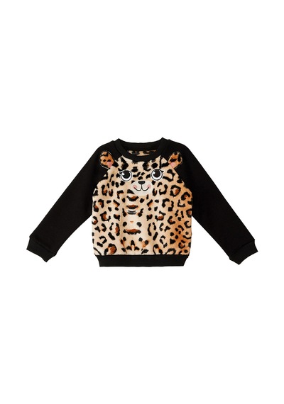 Peluş Leopar Kız Çocuk Kışlık Eşofman Takım