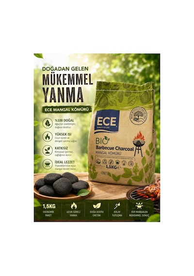 Ece Mangal Kömürü Bio Kömür %100 Ağaçtan Üretilmiştir