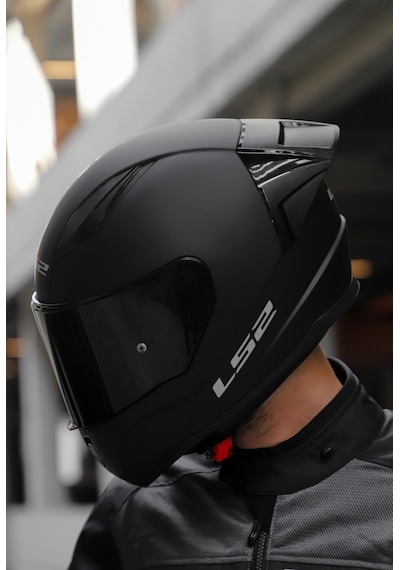 Ls2 Rapid Race Siyah Camlı Kapalı Motosiklet Kaskı Mat Siyah