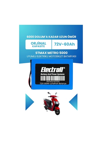 Stmax Metro 5000 Batarya Standart Kapasite Lifepo4 72v 60ah Elektrikli Motosiklet Bataryası