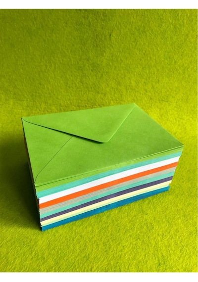Bigibu 100 Adet Yapışkanlı Renkli Zarf 13 X 18 Cm - 120 Gr Kalın Gramaj Büyük Boy Renkli Zarflar 5485478541201