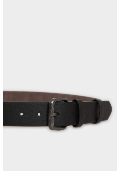 Defacto Erkek Dikdörtgen Toka Suni Deri Jean Kemeri H6867axnsbk27 Siyah-bk27