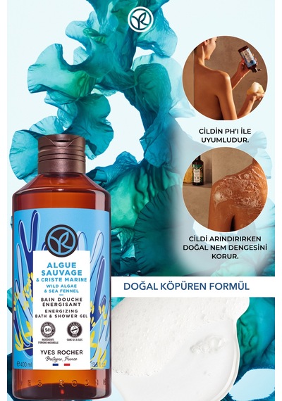 Yves Rocher Duş Jeli-nemlendirici Serinletici Okyanus Esintisi -sls,sles İçermez,vegan-400ml Diğer