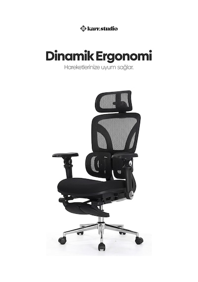 Braga Ergonomik Çalışma Koltuğu - Siyah