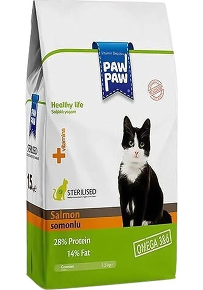 Pawpaw Somon Balıklı Kısırlaştırılmış Kedi Maması 15 KG