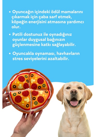 Havhav Pizza Şekilli Interaktif Mama Saklamalı Köpek Oyuncağı