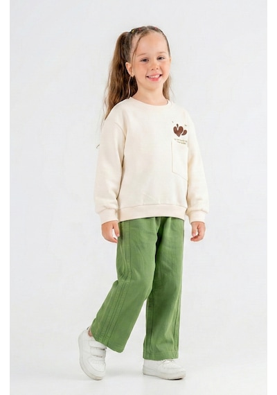 Xo Kids Kız Çocuk 2li Kombin Takım 8-14 Yaş Set0393 Yeşil