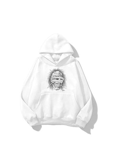 Tarzsokak Unisex Utopia Psycho Travis Scott Sweatshirt Hoodie Beyaz