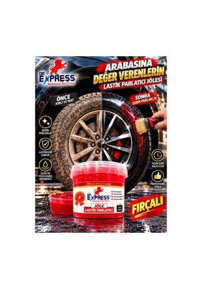 Premium Lastik Parlatıcı Jöle 500 Ml Parlak Görünüm Uzun Süre Etkili Yeniler Reçel Parlatıcı Fırçalı - 661948270